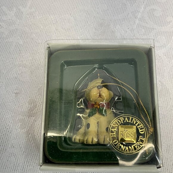 Russ Hand painted Puppy Wags to Wiskers Christmas Ornament #16879 - Picture 1 of 5
